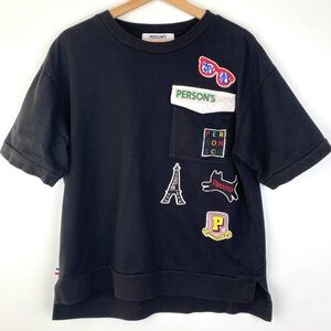 Person’s Nobuo Ikeda Short-sleeve Sweatshirt with patches